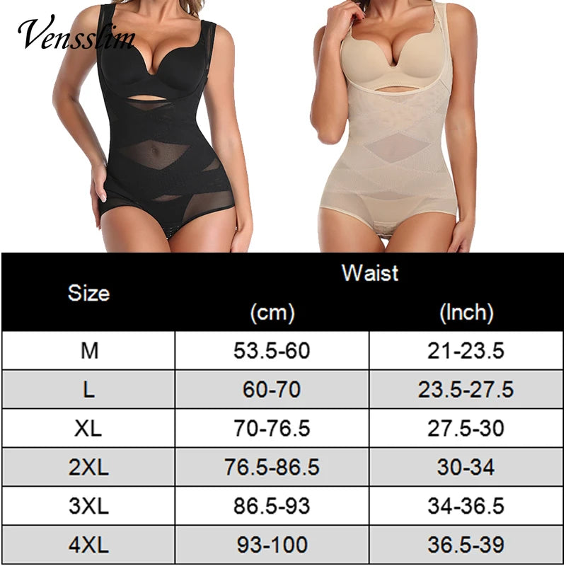 Vensslim full body shaper bodysuit with tummy control, waist trainer corset, and slimming underwear design
