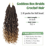 Goddess Box Braids Crochet Hair With Curly Ends 10 Inch Bohomian Box Braids Crochet Braids Synthetic Braiding Hair Extensions