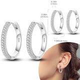 925 sterling silver hoop earrings with zirconia accents, hypoallergenic jewelry for women and girls