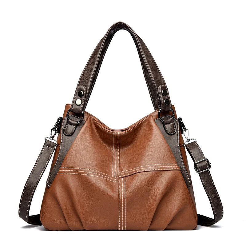 Genuine Soft Leather Handbags for Women Vintage Shoulder Tote Bag Luxury Designer Ladies Large Capacity Purse Bags Sac A Main