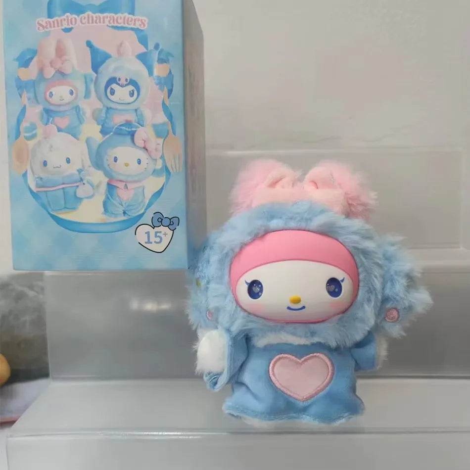 Sanrio Family Fox Island and Blue Flutter vinyl plush blind box with Hello Kitty and Kuromi pendants