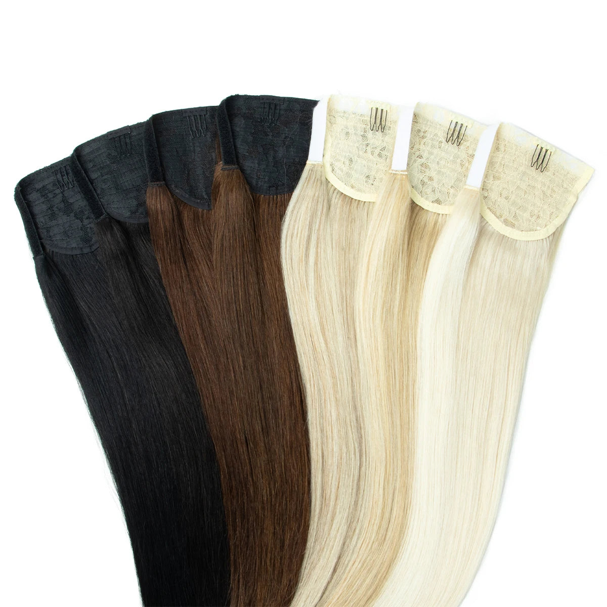 HSF Marketplace silky straight Remy human hair clip-on ponytail extension for women
