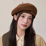 Women's luxurious woolen beret hat for autumn and winter style