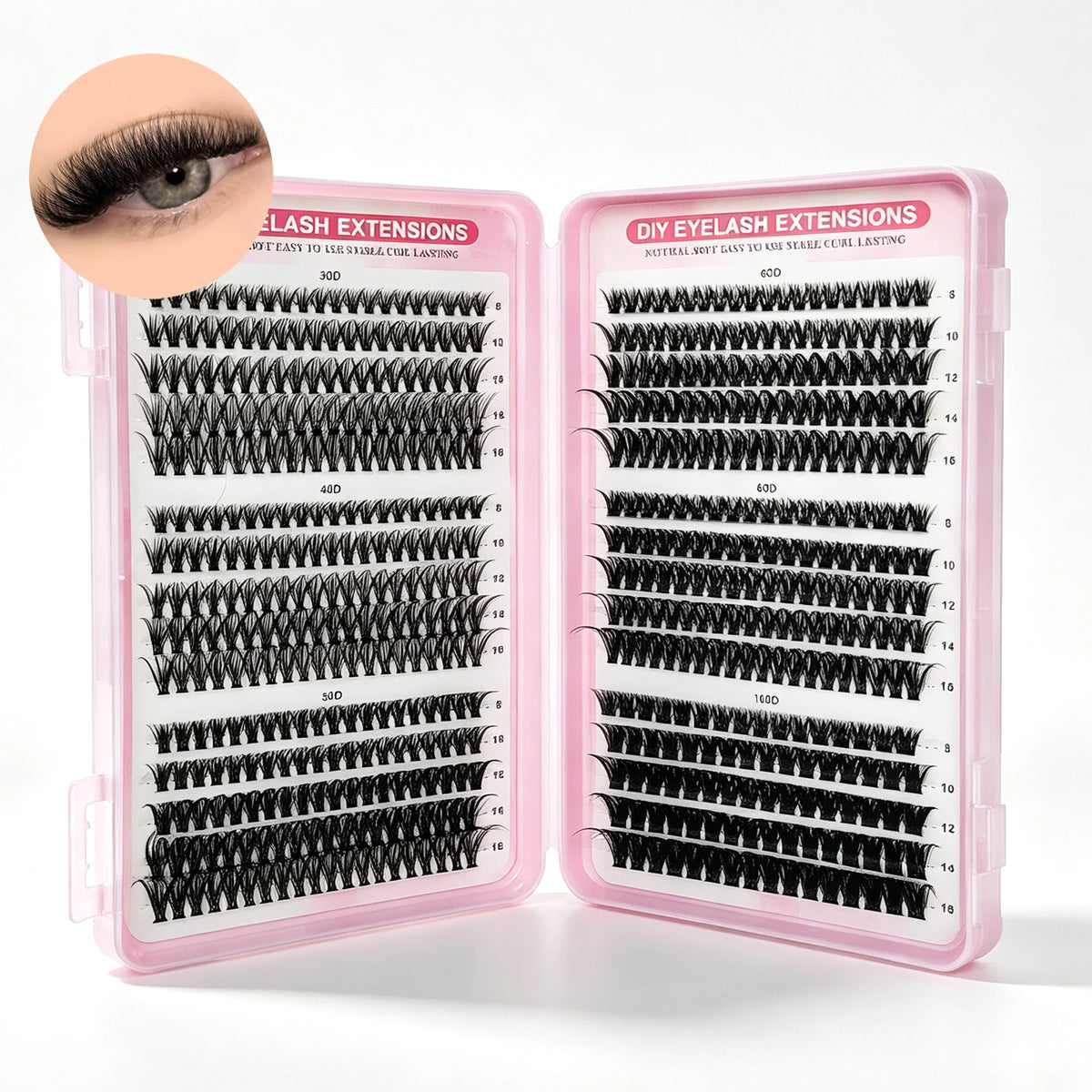 Lashes Clusters Cat Eyelashes Wispy Individual Lashes Extensions Volume Fluffy Clusters Lashes DIY Eyelashes Makeup