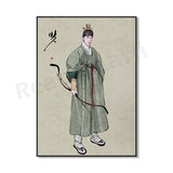 Korean hanbok canvas poster featuring traditional attire for Asian home decor by HSF Marketplace