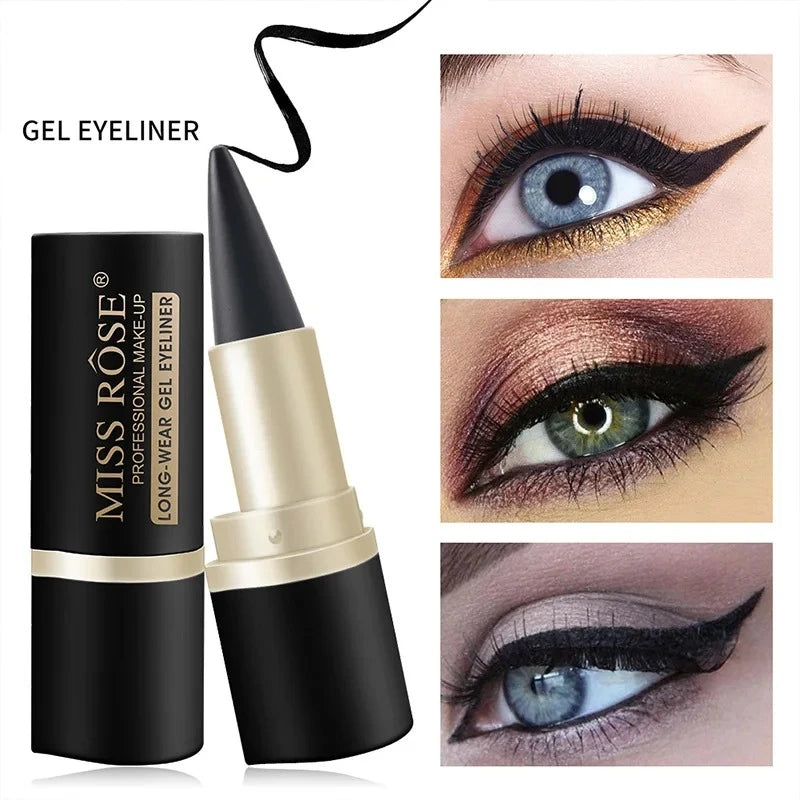 Waterproof matte black gel eyeliner pencil with quick-drying, smudge-proof formula by HSF Marketplace
