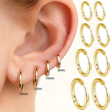 Classic HSF Marketplace stainless steel round hoop earrings for women