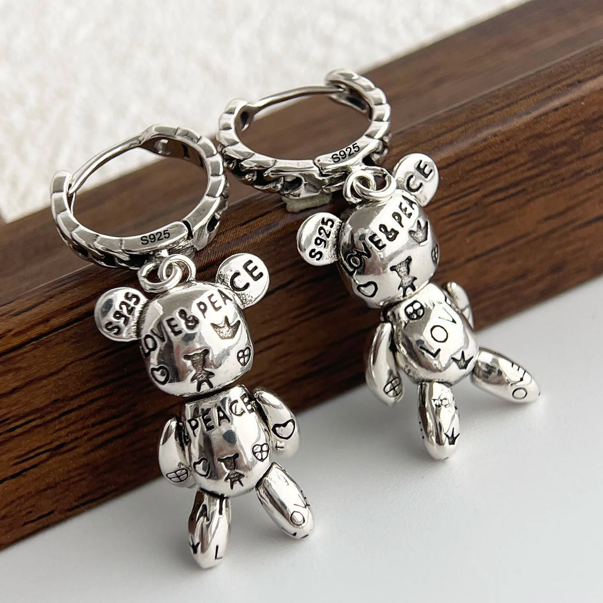 925 sterling silver vintage earrings for women, simple retro jewelry with allergy-resistant finish