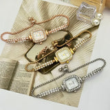 New Small Square Digital Women's Watch with Diamond Inlaid Light Luxury Small Bracelet Quartz Watch Women's Watch