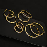 Large 30-100mm crystal hoop earrings with CZ accents, basketball wives hip hop style by HSF Marketplace