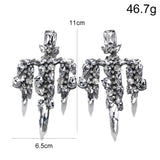 Sparkling silver crystal chandelier earrings by HSF Marketplace for elegant occasions