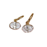 Elegant oval diamond pendant drape earrings for women, high-end daily jewelry design by HSF Marketplace
