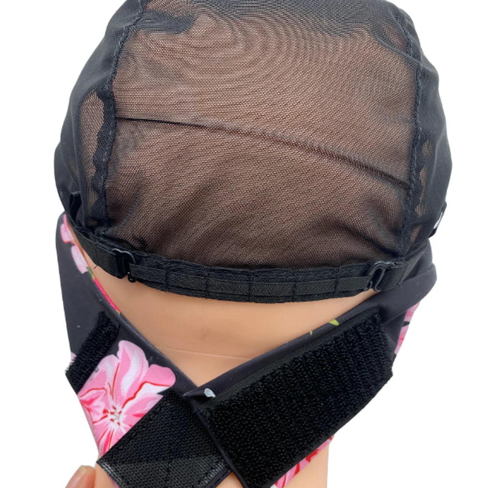 Adjustable headband wig cap with grip band for wig making by HSF Marketplace