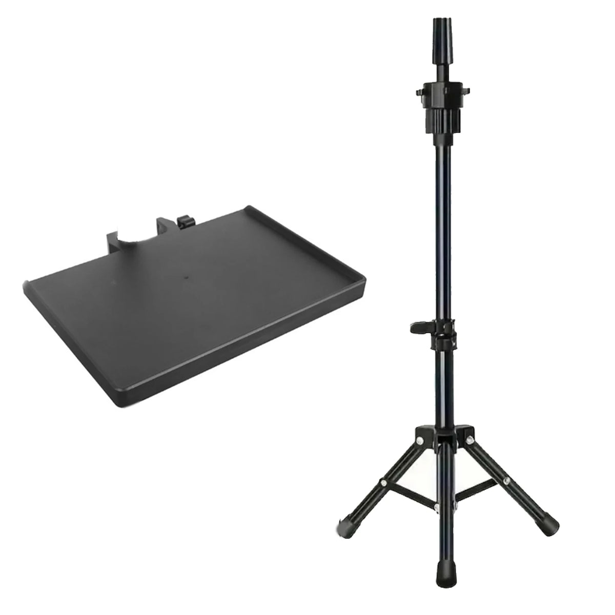 Wig Head Stand With Stand Tray Set, Adjustable Wigs Stand Tripod for Cosmetology Hairdressing Training, Head Block Set for Wigs