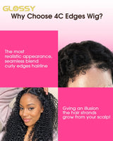 13x6 Hd 250 Density Afro Kinky Curly Wig 100% Human Hair 13x4 4c Edges Frontal Deep Wave Curly Lace Front Wigs For Women on sale