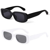 HSF Marketplace retro small rectangle sunglasses with vintage frame and UV400 protection for women