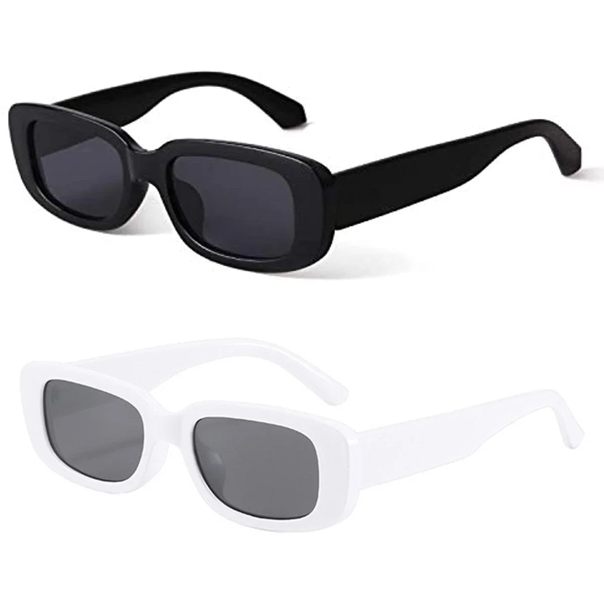 HSF Marketplace retro small rectangle sunglasses with vintage frame and UV400 protection for women