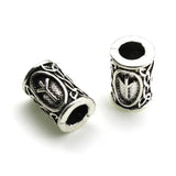 10Pcs/Lot Viking Rune Beads Alloy Tube Spacer Beads Hair Braid Beard Dreadlock Beads Knife Beads Pendant for DIY Jewelry Making