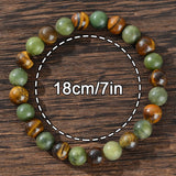 3PCS Wealth Attraction Set Tiger Eye Stone Green Dongling Bracelet with Original Stone for Wealth Attraction and Prosperity
