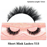 3D real mink false eyelashes with fluffy, wispy short clusters in a natural lash design