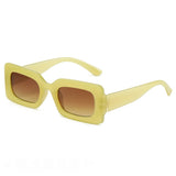 Klassnu women candy color retro square sunglasses with large frames, trendy party sun shades, UV400 protection by HSF Marketplace