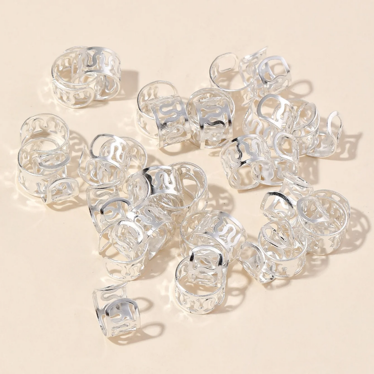 DIY Hair accessories Dreadlocks Beads Hair Braid Rings Clips Dread Locks Hair Braiding metal hollow Out braid accessories