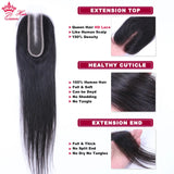 Queen Hair Straight Bundles With HD 2x6 Closure Brazilian Raw Virgin Human Hair Weave Bundles With HD Lace Closure