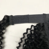 Mongolian Afro Kinky Curly Human Hair Wrap Around Ponytail Natural Color Clip Ponytail Extension Hair For Women 10-22 Inch