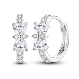 Hypoallergenic CZ zircon hoop earrings in 925 sterling silver by HSF Marketplace