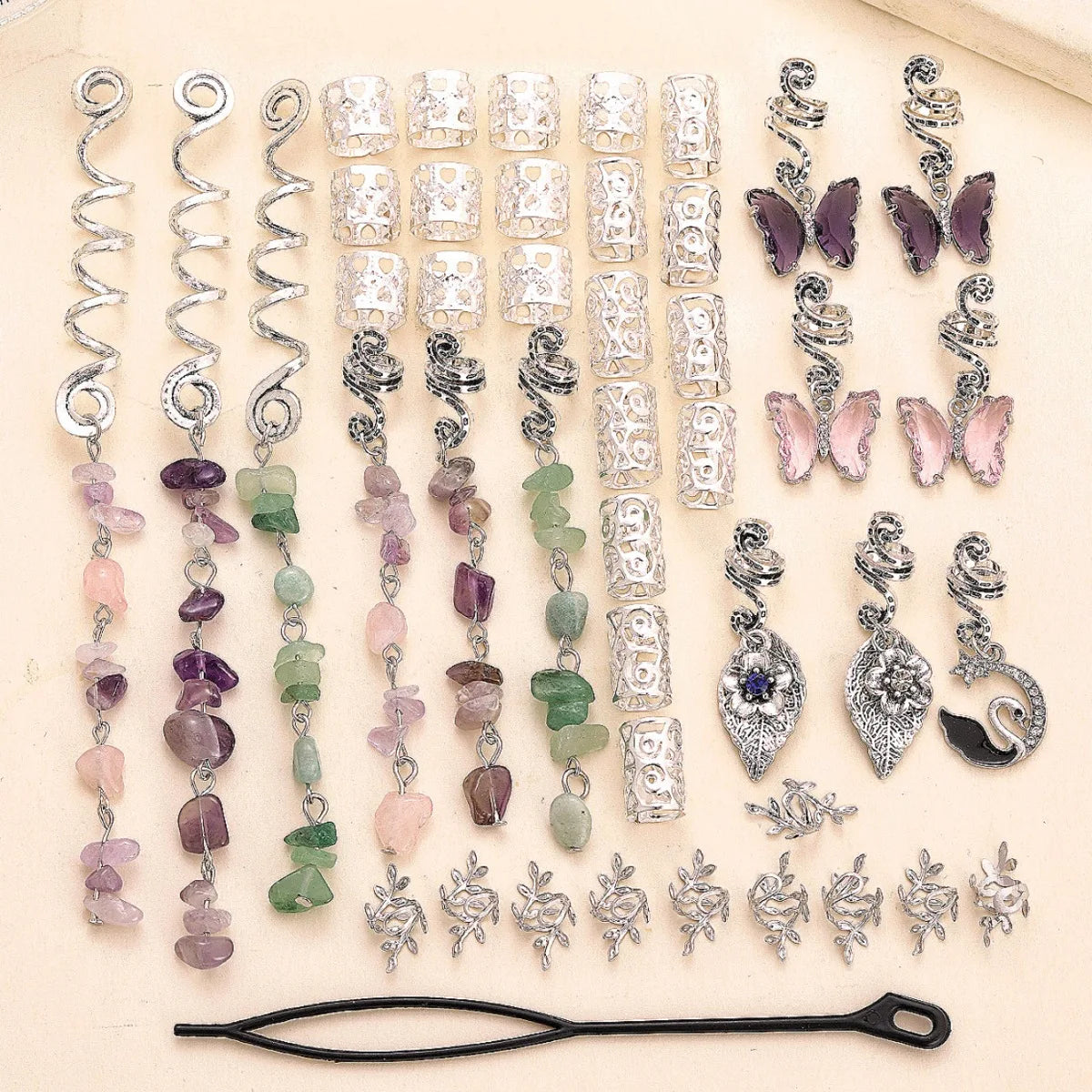 New DIY alloy braid spring pendant hair buckle hair ring pendant accessory fashionable and best-selling hair accessory
