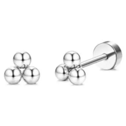 Drperfect 1Pair Flat Back Earrings for Women Surgical Steel Earrings for Sensitive Ears Hoop Stud Cartilage Tragus Piercings