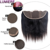 Virgin Bone Straight Human Hair Bundle With Closure Frontal HD Transparent Jerry Curly Hair Bundle Deal Hair Extension Wholeasle