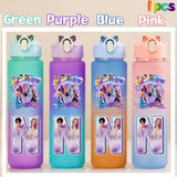 Kpop Demon Hunters gradient water cup with straw, 750ml, by HSF Marketplace