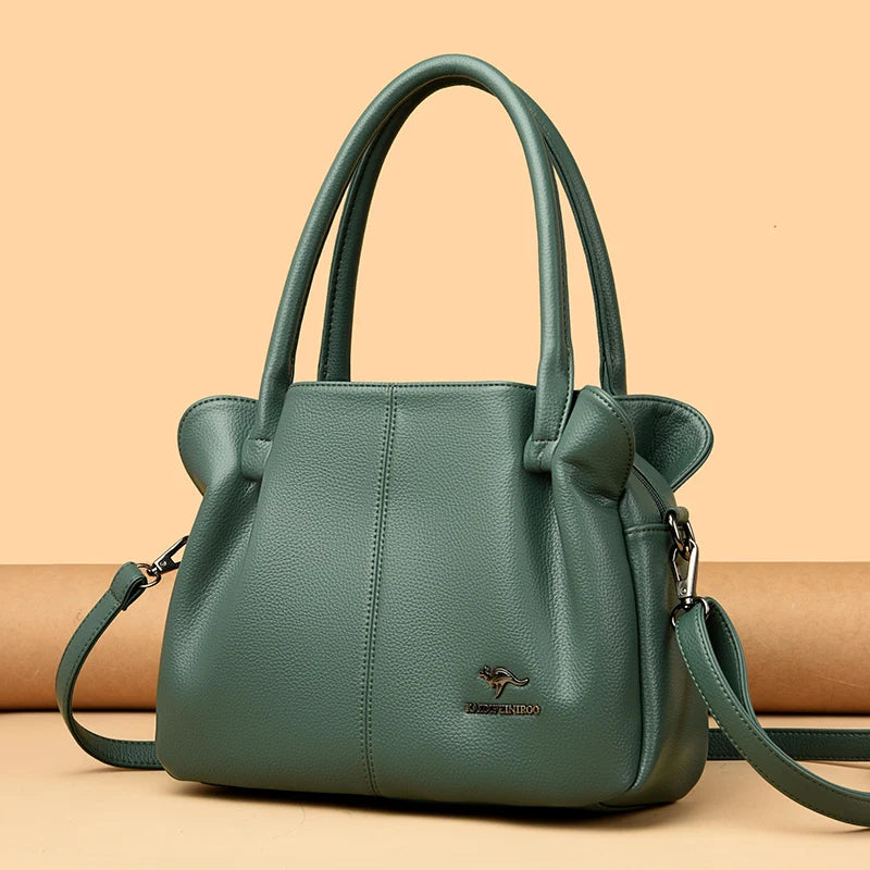 Luxury women's leather handbag by HSF Marketplace, large capacity casual shoulder purse with tote style and soft leather finish.