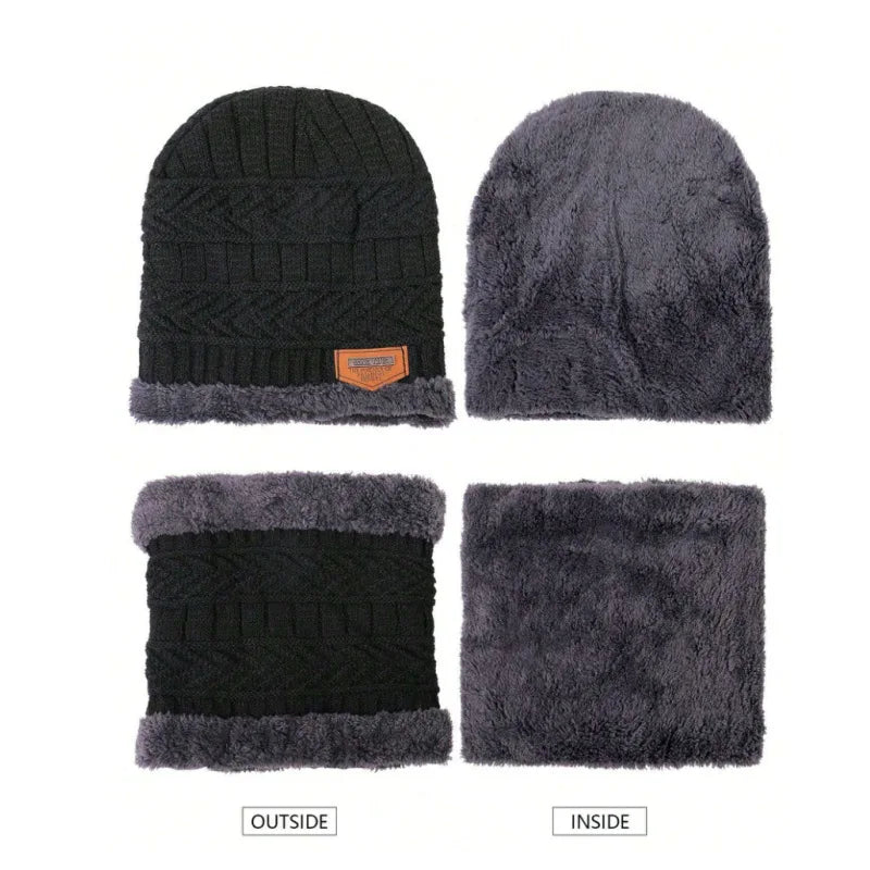 Men's winter hat, scarf, and gloves set for cold weather comfort by HSF Marketplace