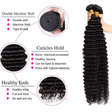 Raw Burmese Deep Wave Human Hair Bundles With Closure Invisible Melt Skin 4x4 5x5 13x4 HD Lace 3 4 Bundles Curly Weave With Frontal