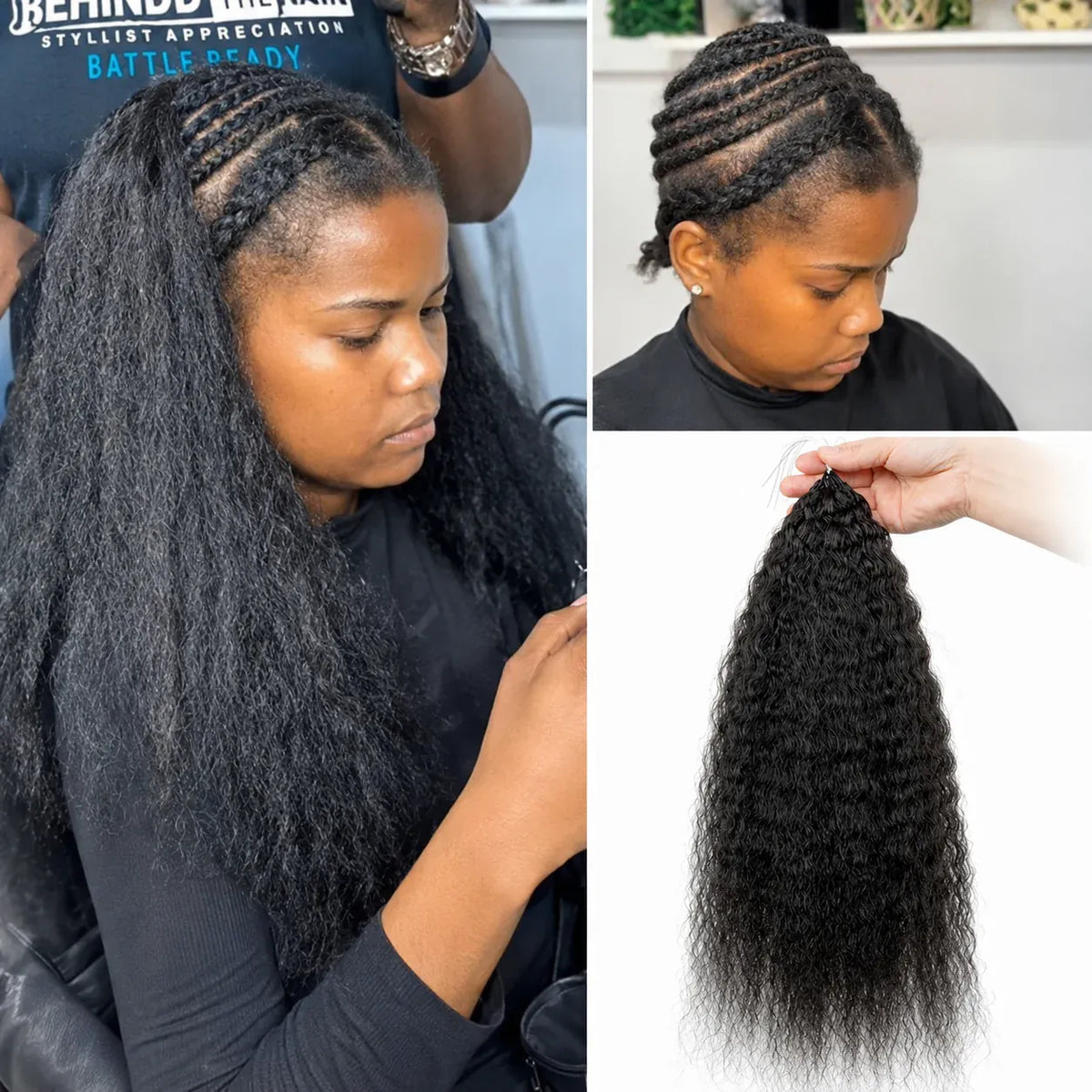 Kinky Straight Feather Crochet Human Hair Extensions Pre Separated Knotless Invisible Braiding Hair 100% Virgin Brazilian Human Hair Reusable 60g 50 Strands Natural Black Boho Braids For Women DIY Styling