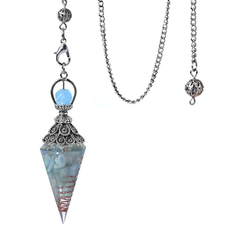 Natural stone pendulum pendant for jewelry making and energy by HSF Marketplace