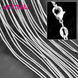 925 sterling silver charm link chain necklace, 10-piece set