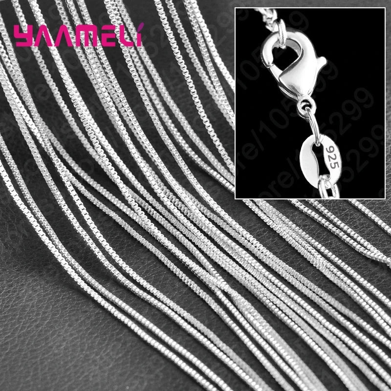 925 sterling silver charm link chain necklace, 10-piece set