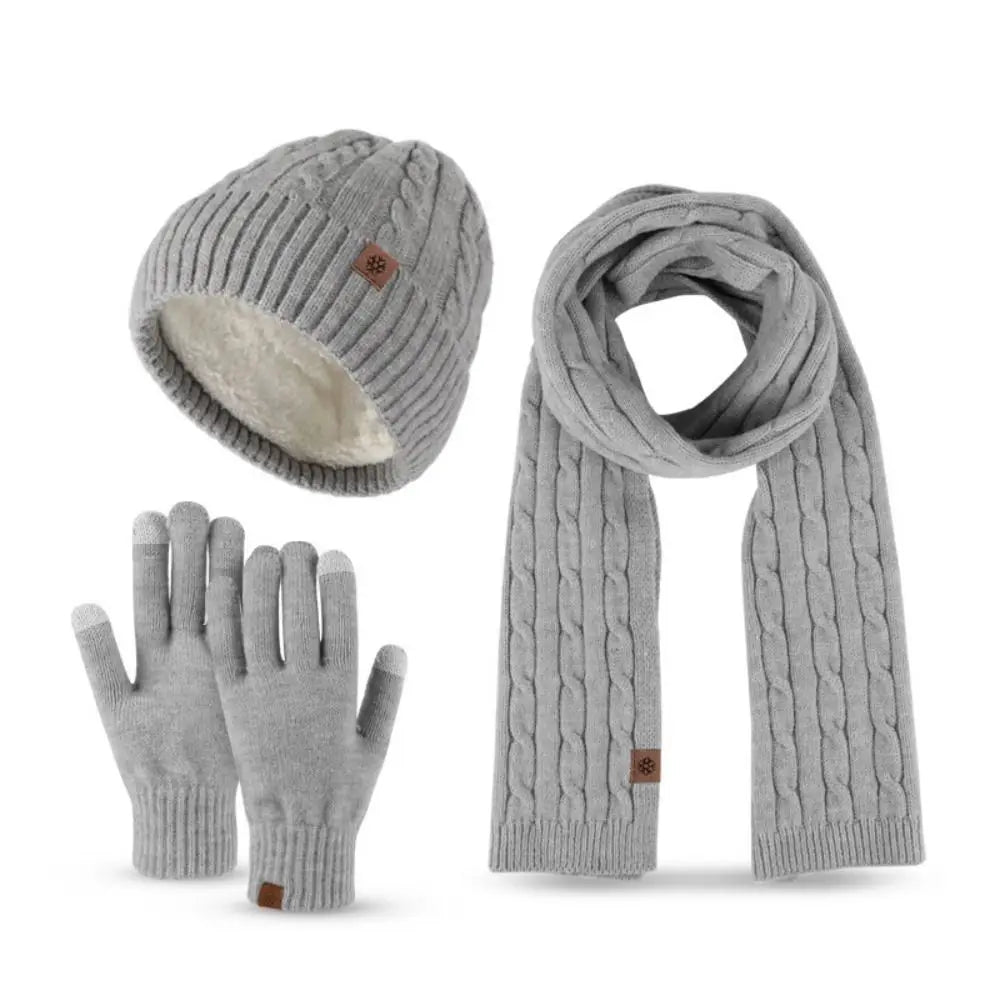 Warm 3-in-1 winter beanie hat, scarf and gloves set for comfort by HSF Marketplace