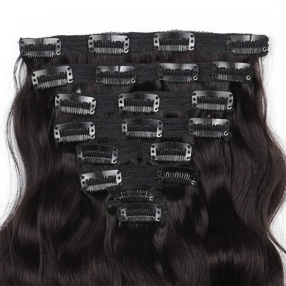 Body wave clip-in human hair extensions for effortless volume by HSF Marketplace