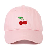 Cherry embroidery duckbill baseball soft top hat for women and men, outdoor sunshade and sun protection hat