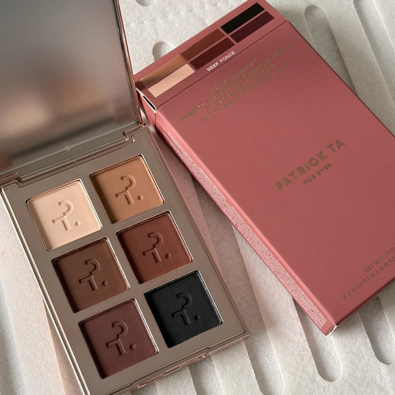 HSF Marketplace 6-color earth tone eyeshadow palette with light, medium, and deep shades, waterproof makeup