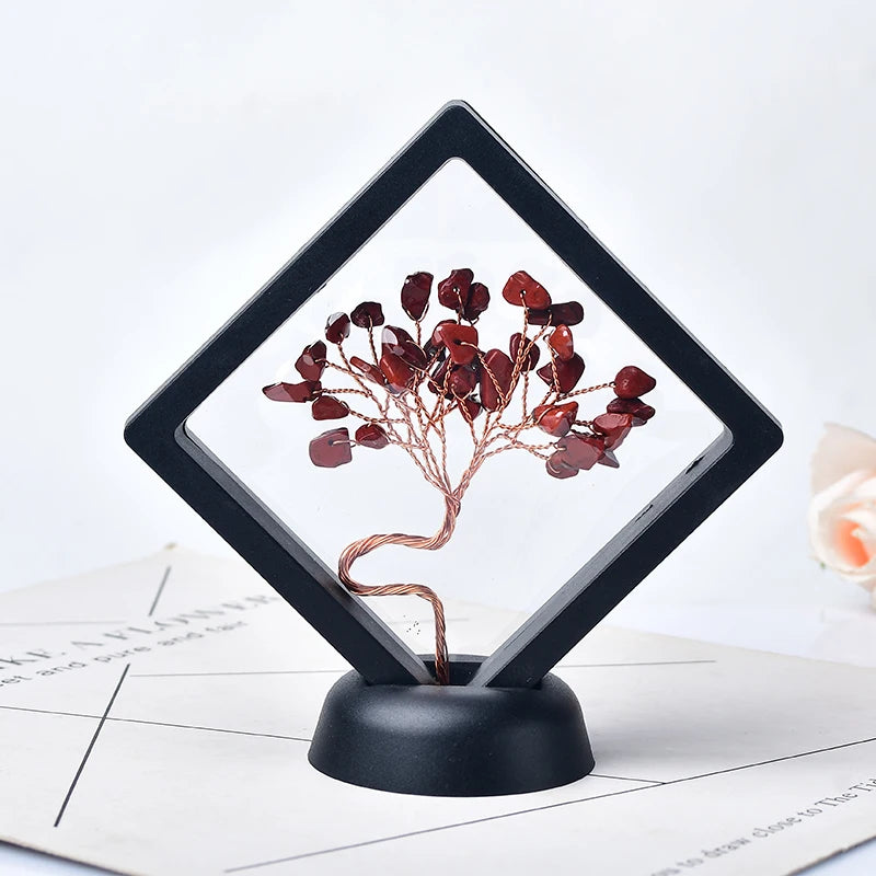 Natural Crystal Quartz Tree Of Life Gravel Specimen Reiki Healing Home Decoration Ornaments Lucky Tree DIY Gifts Souvenir Gift