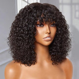 Jerry curly pixie bob human hair wig with bangs for women, HSF Marketplace brand