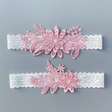 2-piece women’s lace bride leg garters with pearl embroidery, thigh bands for wedding cosplay outfits