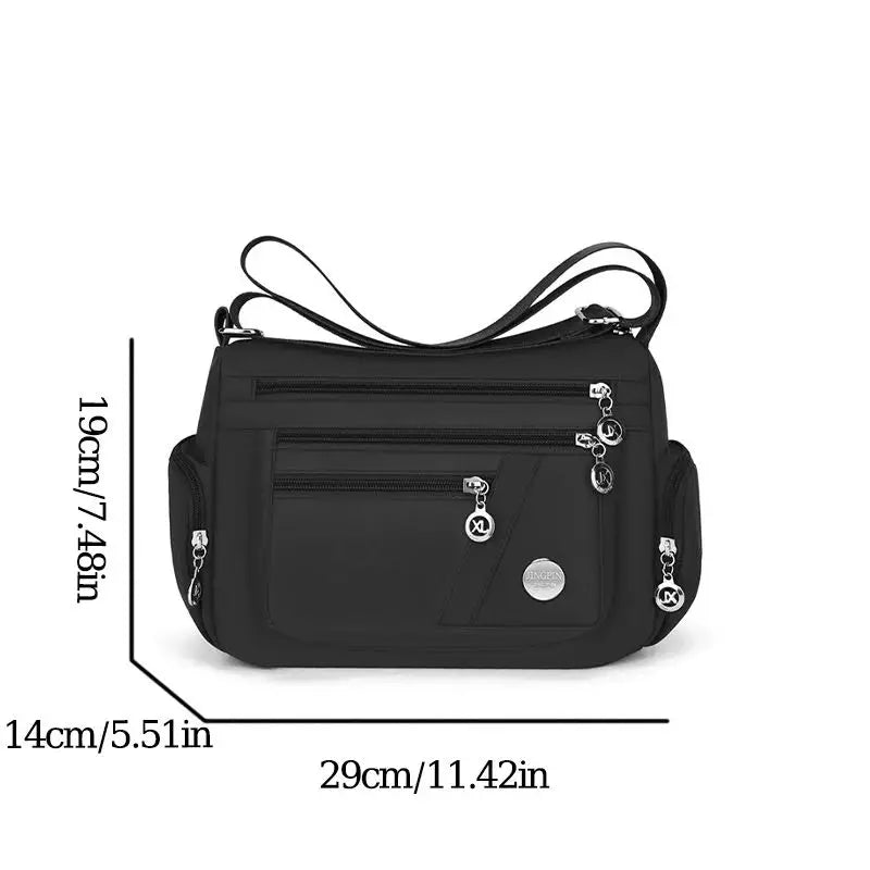 Women’s nylon waterproof messenger bag by HSF Marketplace, large capacity crossbody travel shoulder handbag for women.