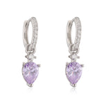 Gold-plated brass teardrop zircon charm hoop earrings for women, luxurious evening and party jewelry