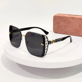 Oversized M letter women and men sunglasses by HSF Marketplace with light luxury square design for outdoor travel and street parties.